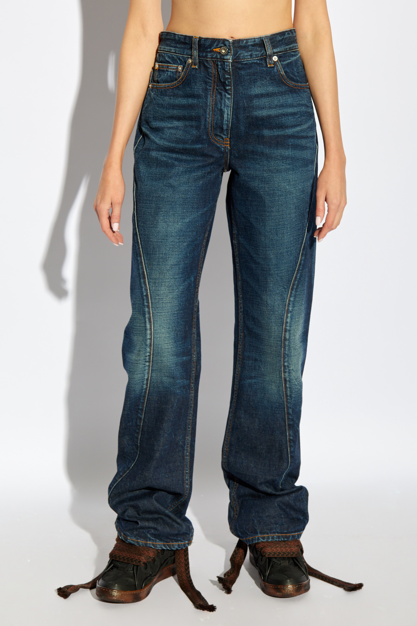 デニム・ジーパン FERRAGAMO Woman Jeans Blue 13C992 770558 002 Ferragamo high-rise wide-leg Jeans | Blue | FARFETCH